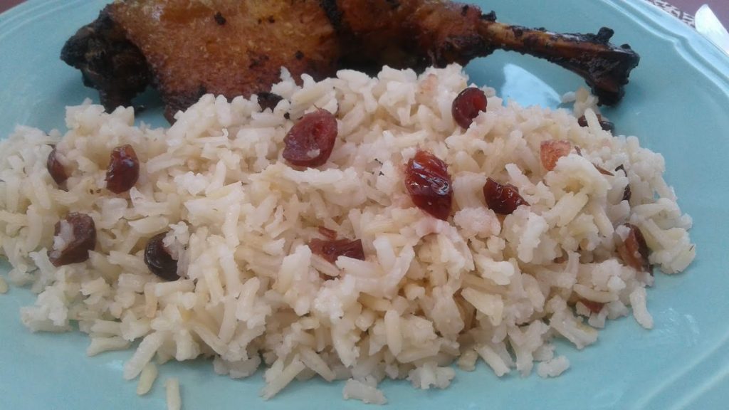 rizsköret, áfonyás rizs, főtt rizs áfonyával